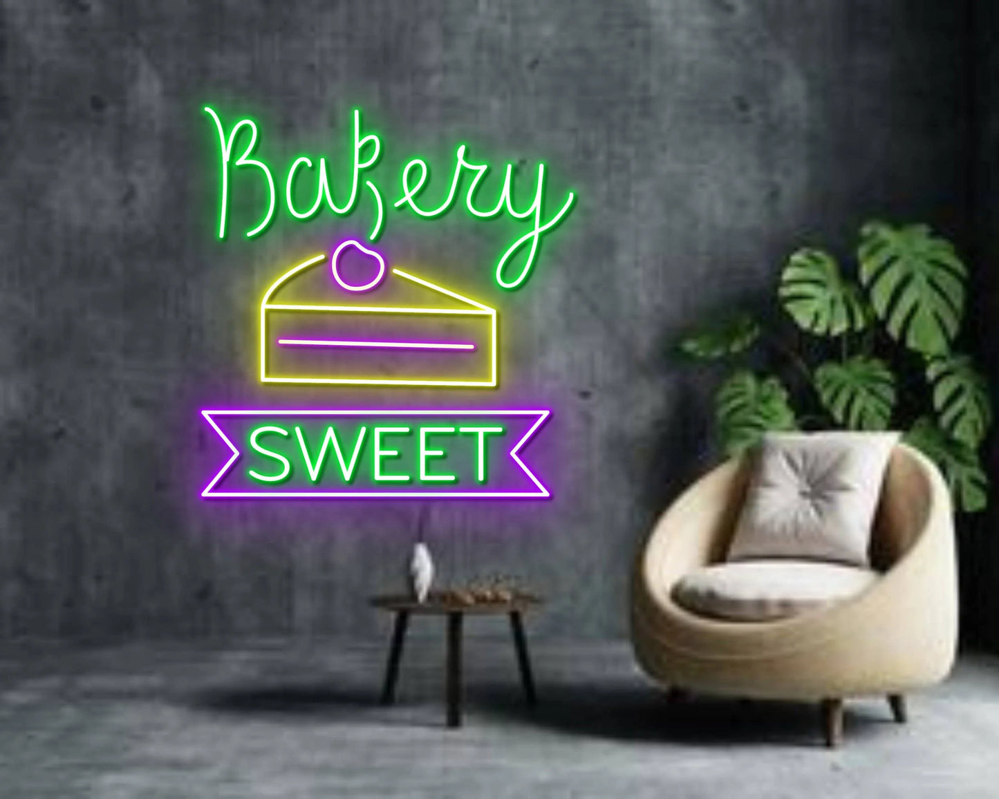 Bakery Birthday Cake Neon Sign, Bakery Wall Decor Signboard