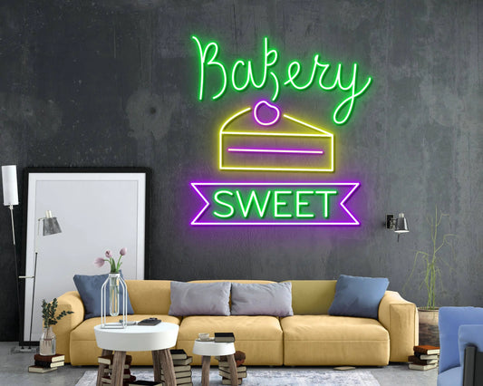 Bakery Birthday Cake Neon Sign, Bakery Wall Decor Signboard